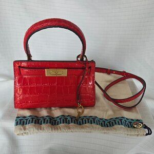 Tori Burch Lee Radziwill Croc Embossed Leather
